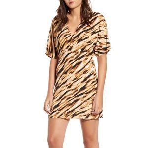 Leith Tiger Print Dolman Sleeve Mini Dress